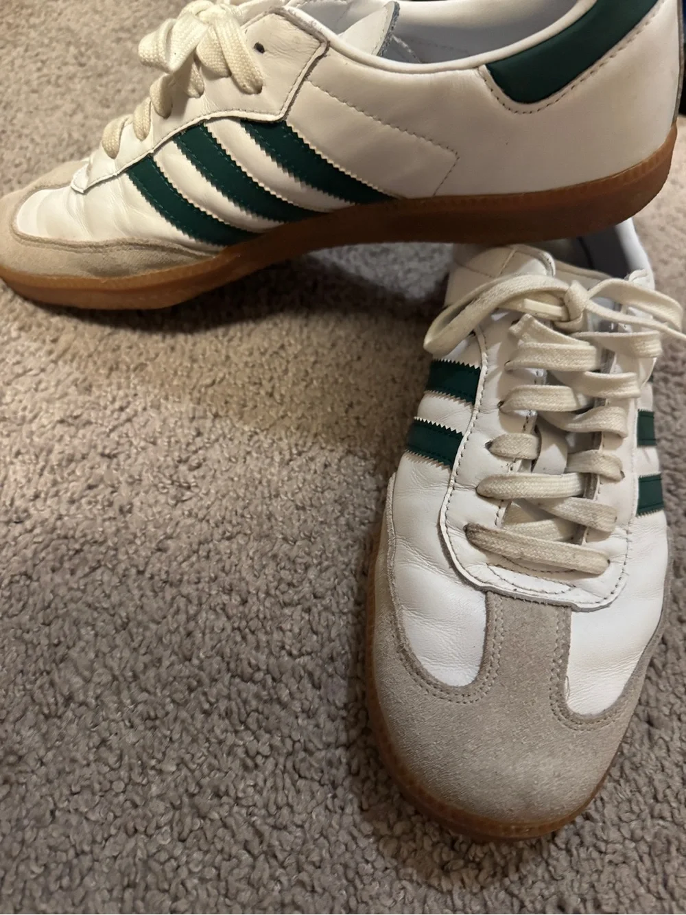 adidas Men’s White & Green Mexico Classic Samba Sneakers